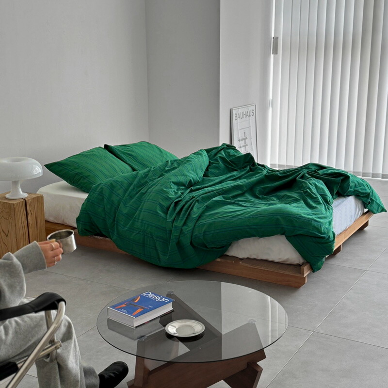 楽天市場】グリーン ダブルストライプ 布団カバーセット【ART OF BLACK