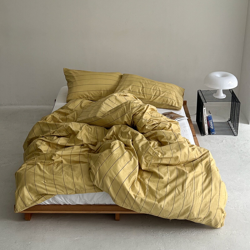 楽天市場】イエロー ペンシルストライプ 布団カバーセット【ART OF