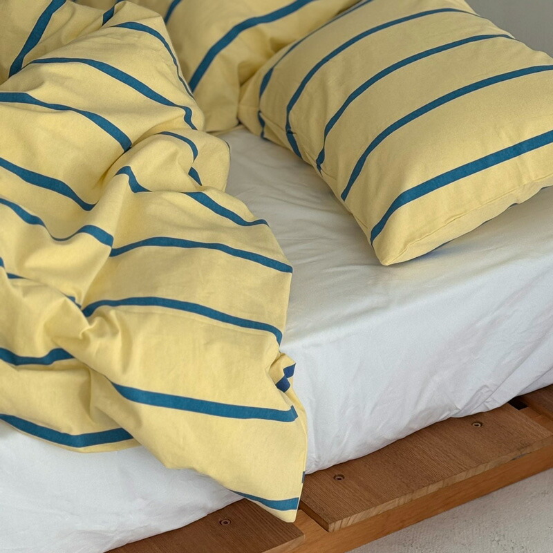楽天市場】yellow×blue ペンシルストライプ 布団カバーセット【ART OF