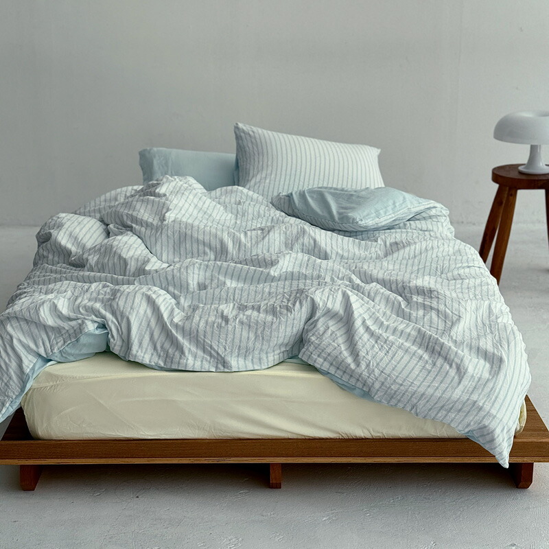 楽天市場】ブルーストライプ リバーシブル 布団カバーセット【選べる