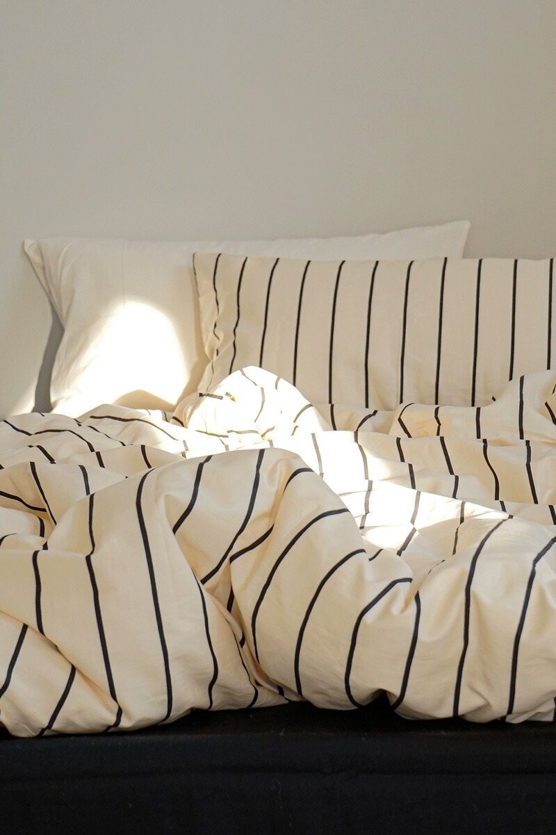 楽天市場】cream×black ペンシルストライプ 布団カバーセット【ART OF