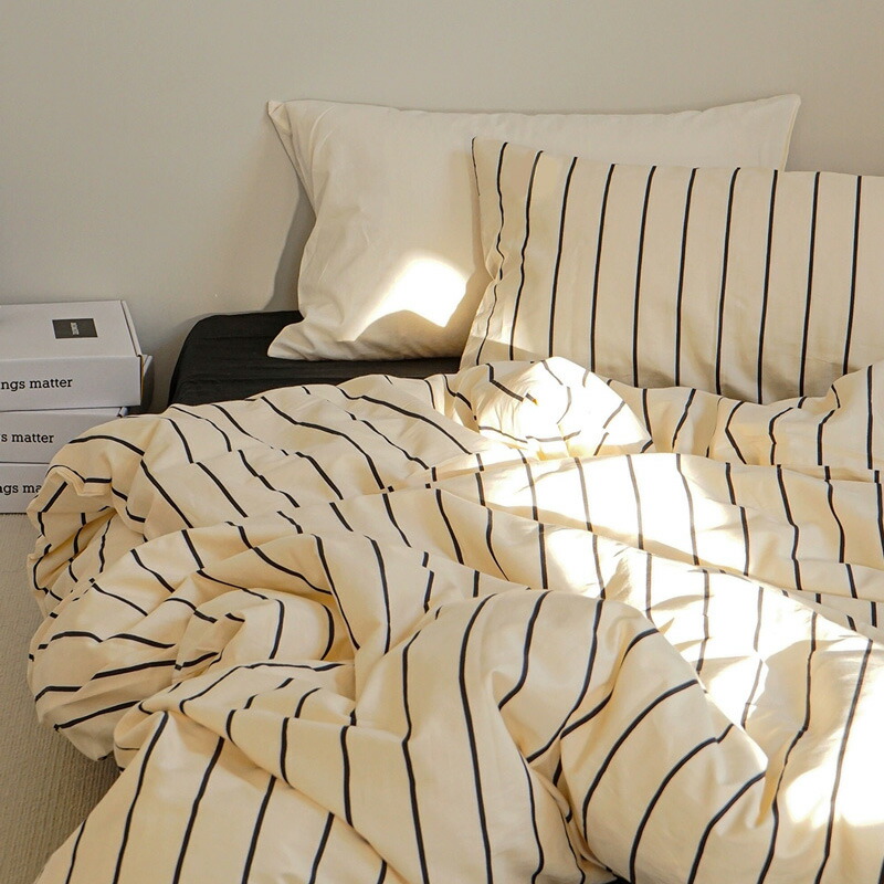 楽天市場】cream×black ペンシルストライプ 布団カバーセット【ART OF