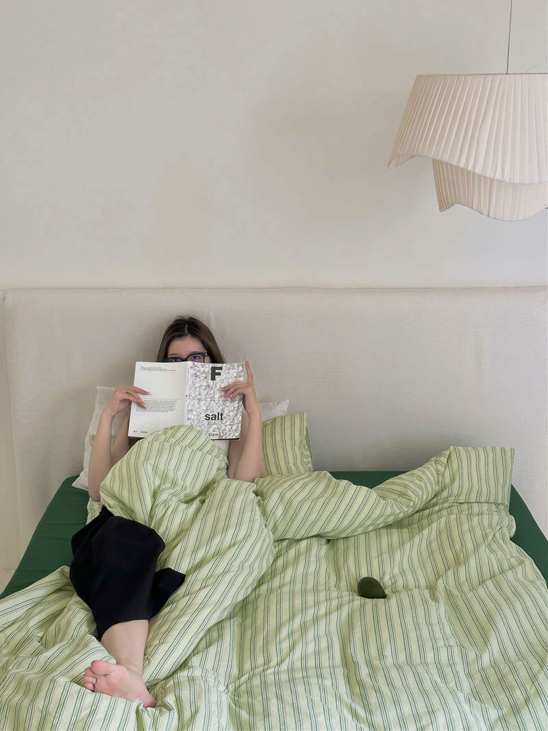 楽天市場】cream×green クラスターストライプ 掛け布団カバー シングル