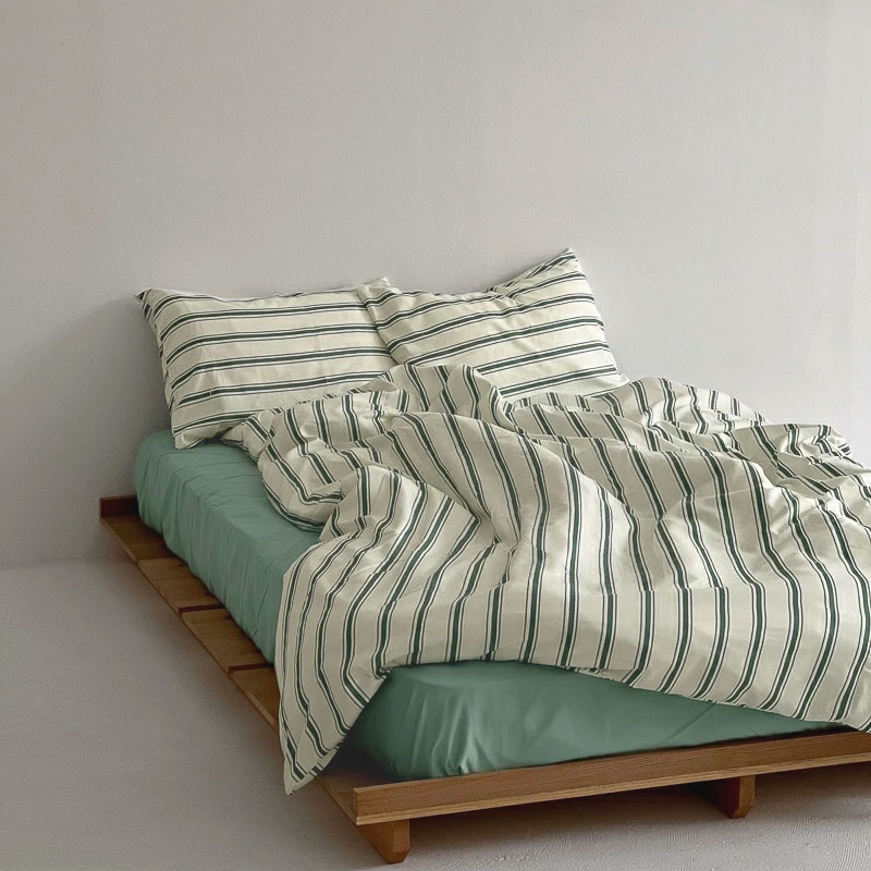 楽天市場】cream×green シックシンストライプ 布団カバーセット【ART