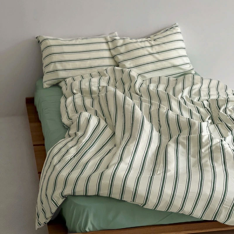 楽天市場】cream×green シックシンストライプ 布団カバーセット【ART