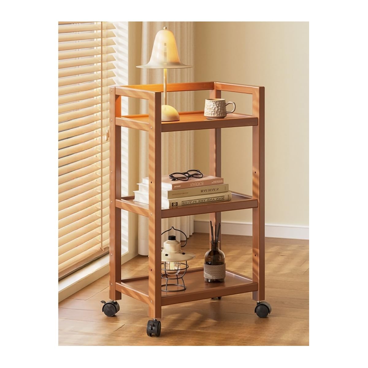 楽天市場】キッチンワゴン キャスター付き スリム おしゃれ 3段 竹製