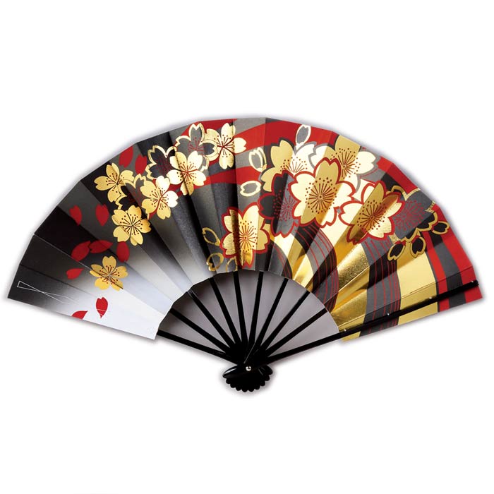 楽天市場】舞扇子 桜 黒 赤 金 日本製 日本舞踊 扇子箱付 （g撰288