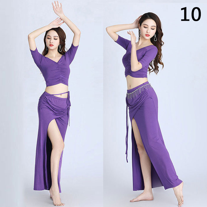 楽天市場】レディースベリーダンス衣装 10色展開 上下セット 半袖 V