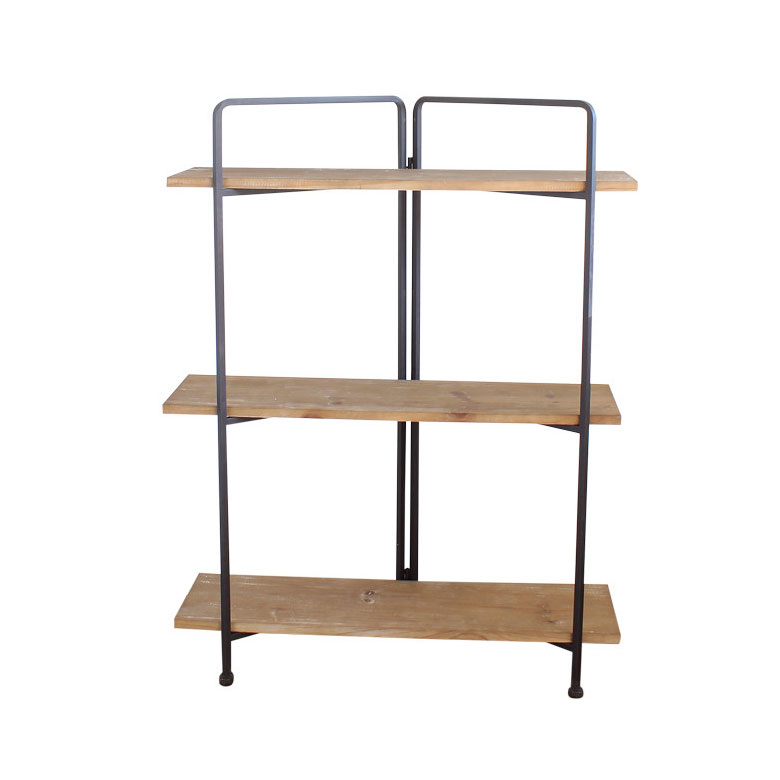 楽天市場】シェルフ アイアン 木製 幅90cm 高さ118cm 3段 棚 ラック