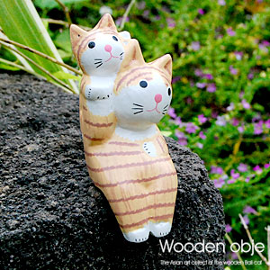 楽天市場】バリ島からやってきた仲良し親子の木彫りオブジェ 木彫りの