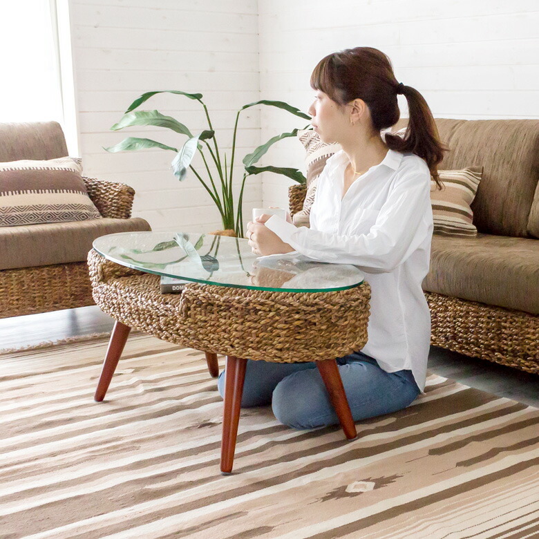 楽天市場】アバカ素材でできたロータイプのセンターテーブル コーヒー