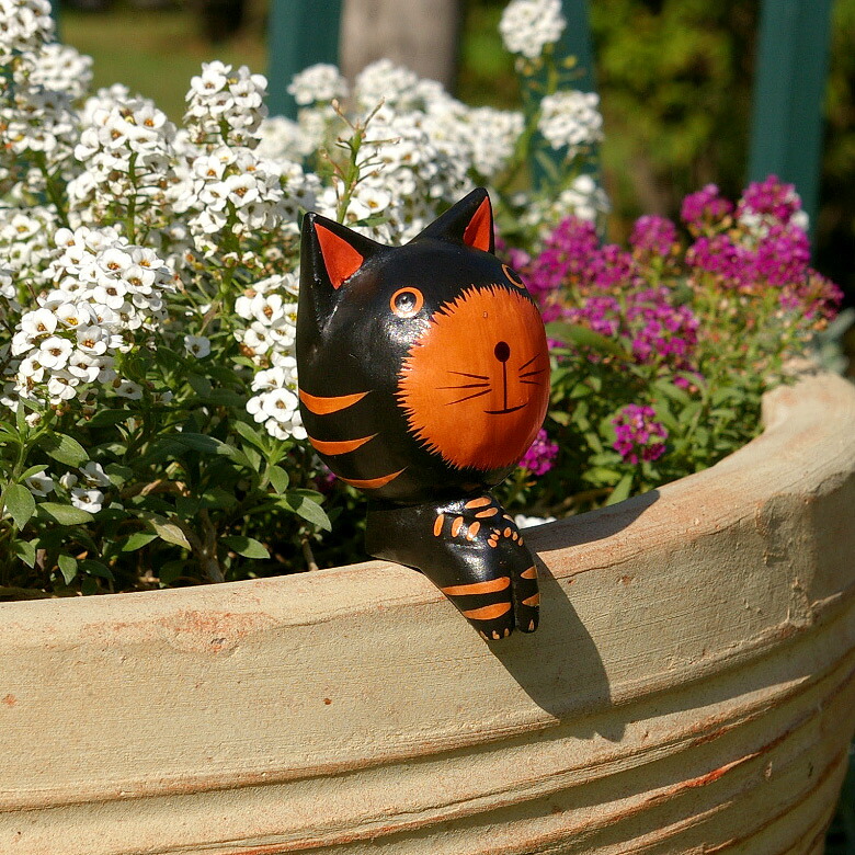 Rickです 木彫りのバリネコ 、149センチ、エスニック 、玄関 置物 Rick