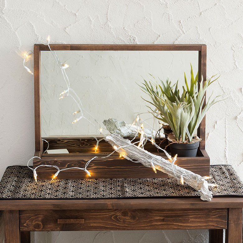 楽天市場】ミラー 鏡 立て掛け 収納付き 木製フレーム 幅60cm 鏡台