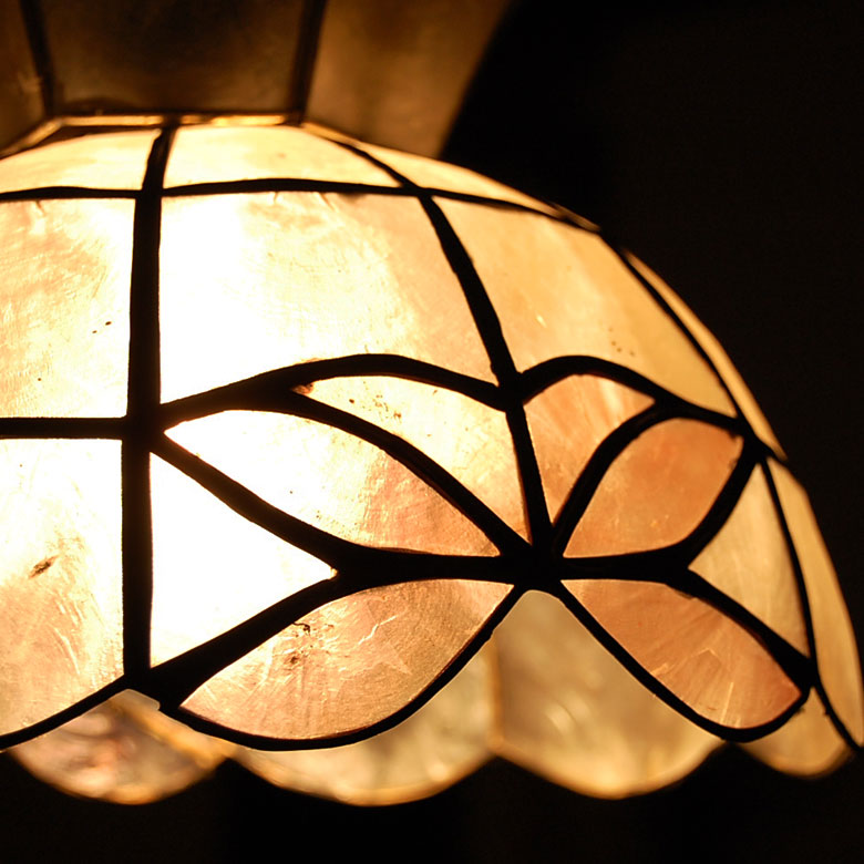 楽天市場】カピスシェルのペンダントライト アジアン ランプシェード