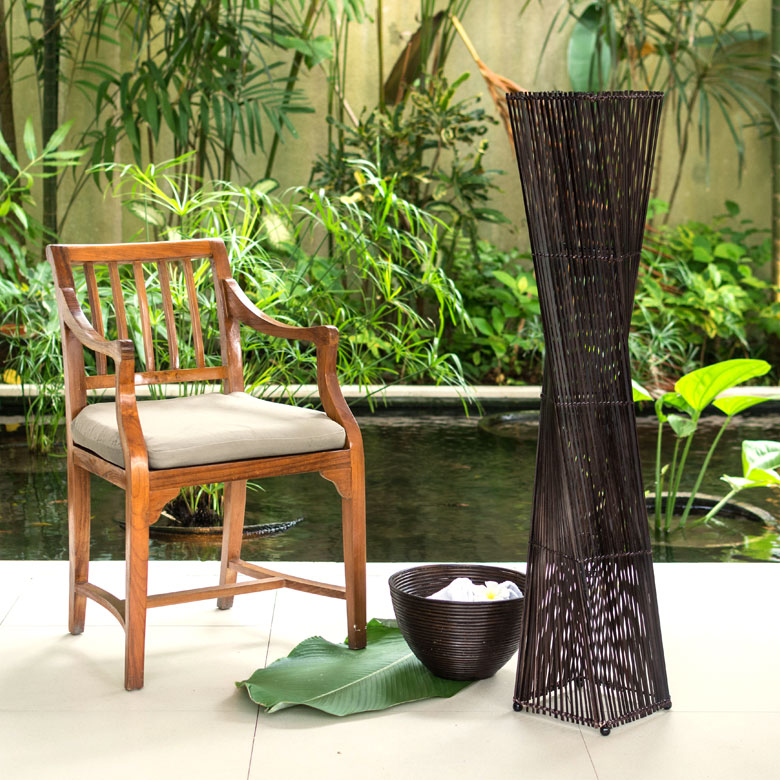 楽天市場】フロアライト ツイストタイプ Lサイズ バンブー製 LED 対応