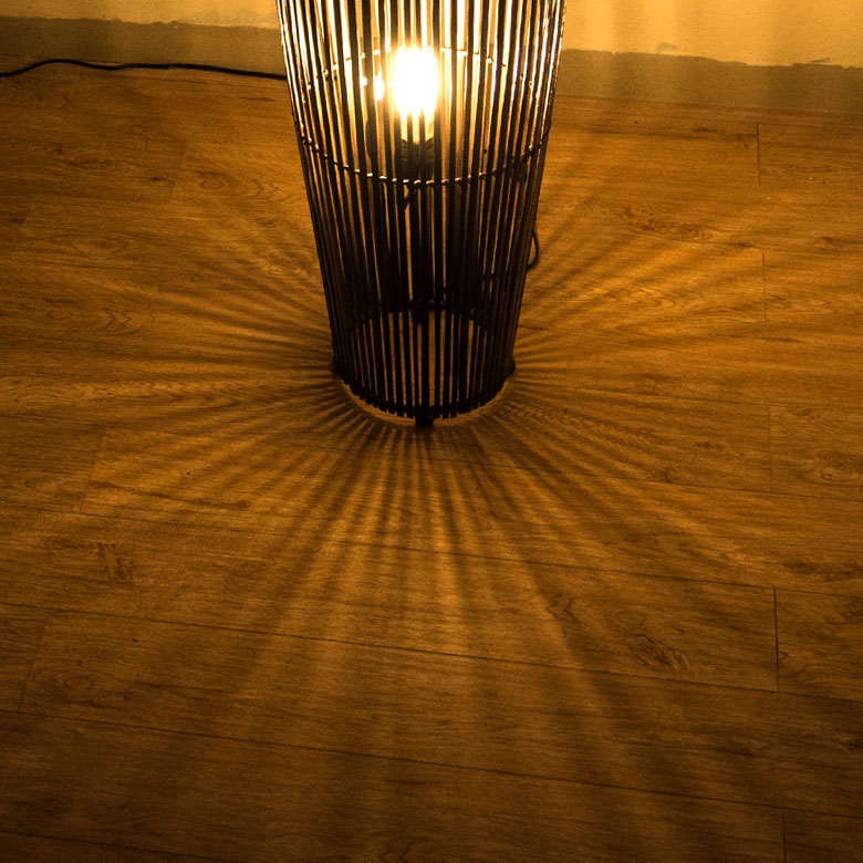 楽天市場】フロアライト コクーンタイプ Lサイズ バンブー製 LED 対応