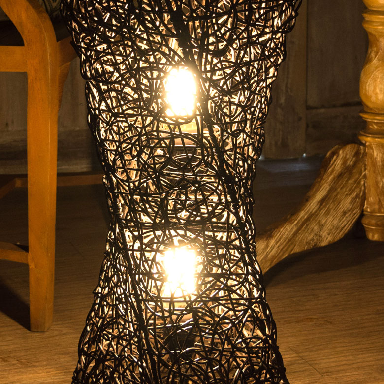 楽天市場】フロアライト ツイストタイプ Mサイズ 籐 ラタン製 LED 対応