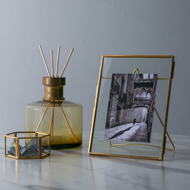 楽天市場】ガラスと真鍮 フォトフレーム 写真立て おしゃれ フォト