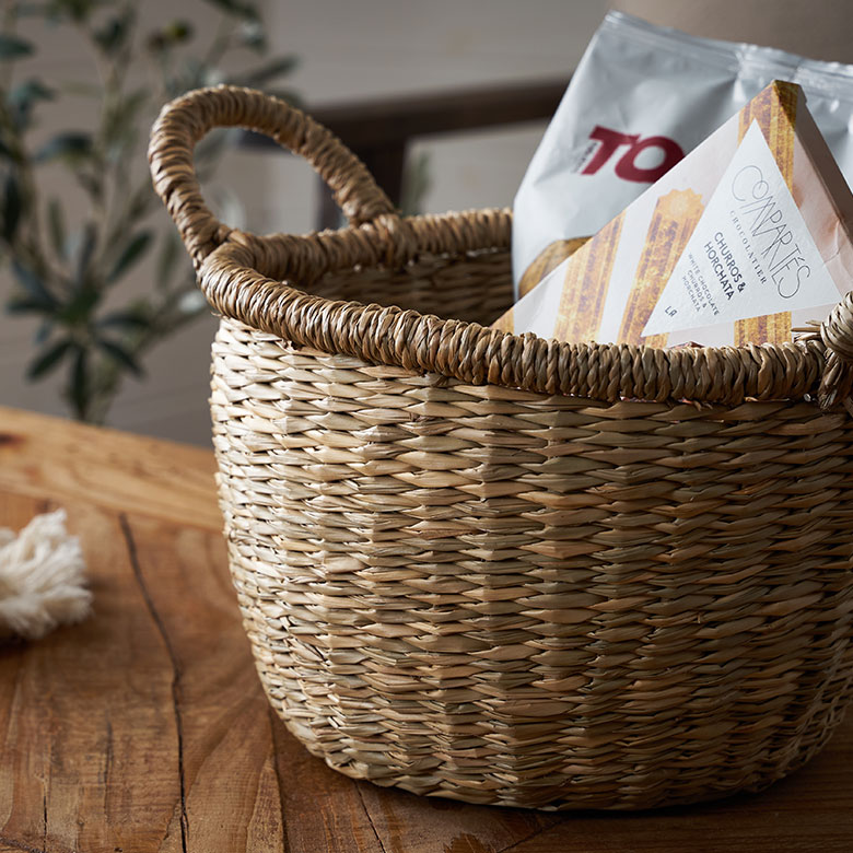 楽天市場】バスケット シーグラス 持ち手付き Sサイズ 約 W 22cm D