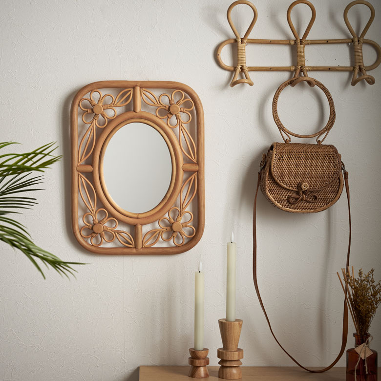 楽天市場】【SALE期間限定20%OFF】 ミラー 鏡 ラタン 籐 取り付け用