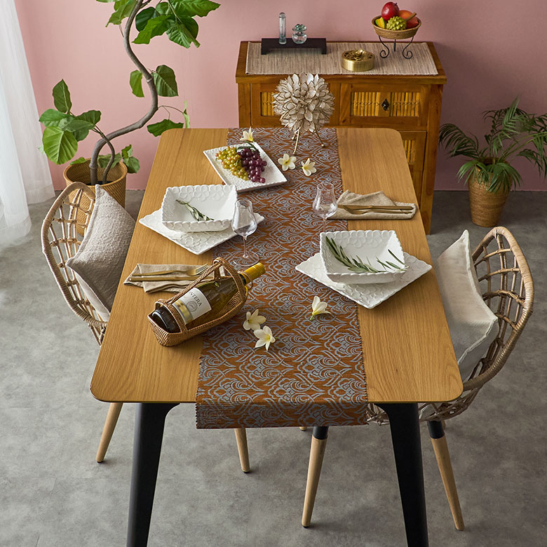 楽天市場】テーブルランナー テーブルクロス アラベスク模様 天然素材