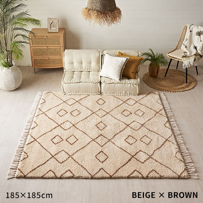 楽天市場】ラグ ラグマット 185×185cm ベニオワレン風 ベニワレン 風