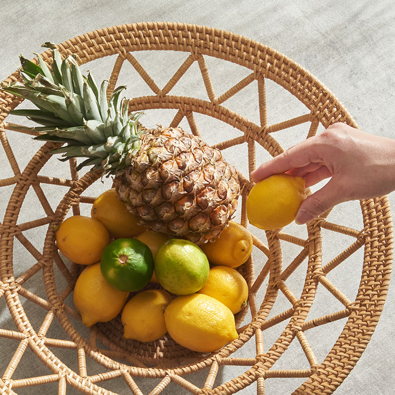 楽天市場】【SALE期間限定10%OFF】 バスケット かご 円形 丸 ラタン 籐