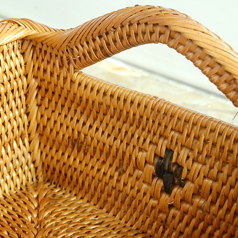 楽天市場】アタ製取っ手付き小物入れバスケットトレイ トレー かご