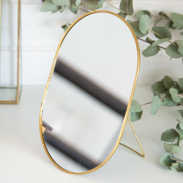 楽天市場】スタンドミラー オーバル型 Brass ブラス 真鍮フレーム 鏡