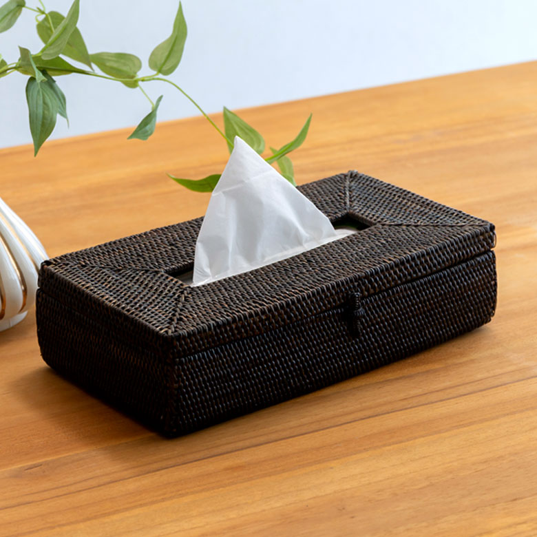 楽天市場】アタ製 アジアン ティッシュケースカバー ダークブラウン