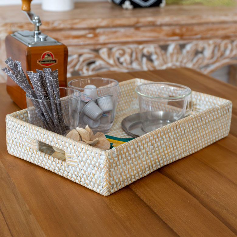 楽天市場】ホワイト ラタン バスケットの通販