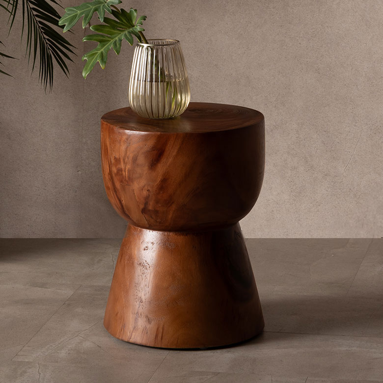 楽天市場】サイドテーブル 丸 無垢 スツール ウッド 椅子 木製