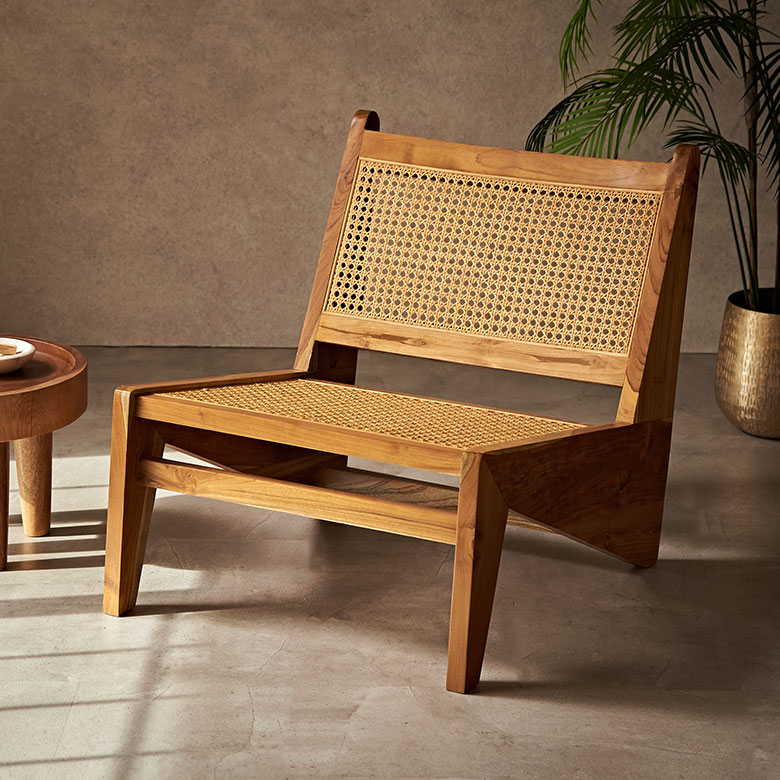 楽天市場】ラタン ラウンジチェア 木 ラタンチェア 椅子 木製