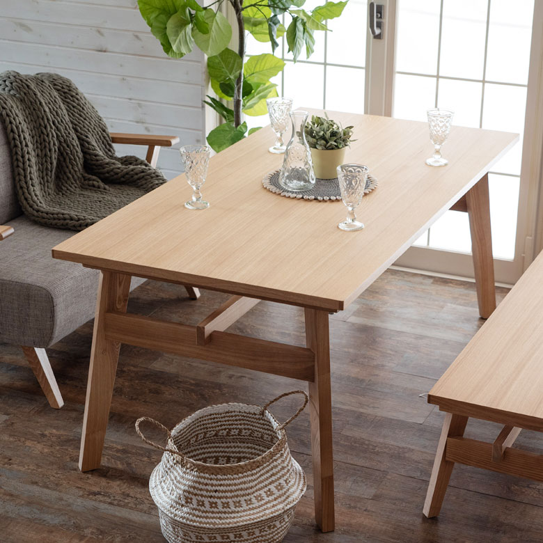 楽天市場】ダイニングテーブル 木製 長方形 4人掛け 幅160×奥行80cm 高