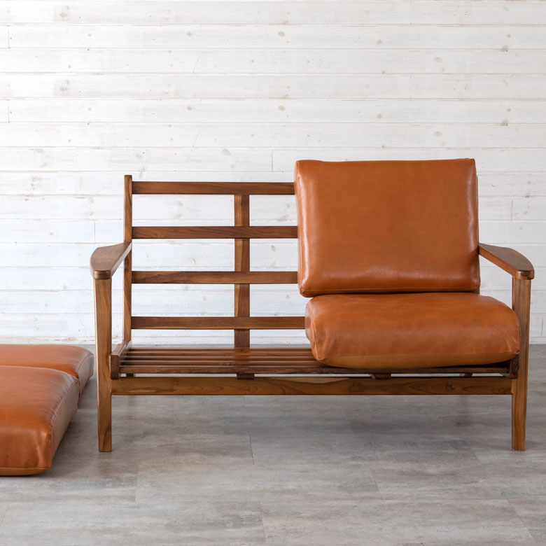 楽天市場】ソファ 2人掛け 本革 木 幅 125cm キャメル ブラウン レザー