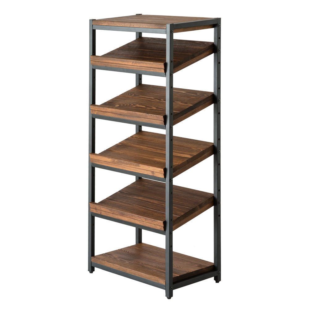 楽天市場】シューズラック 5段 木製 天然木 アイアンフレーム 幅45cm