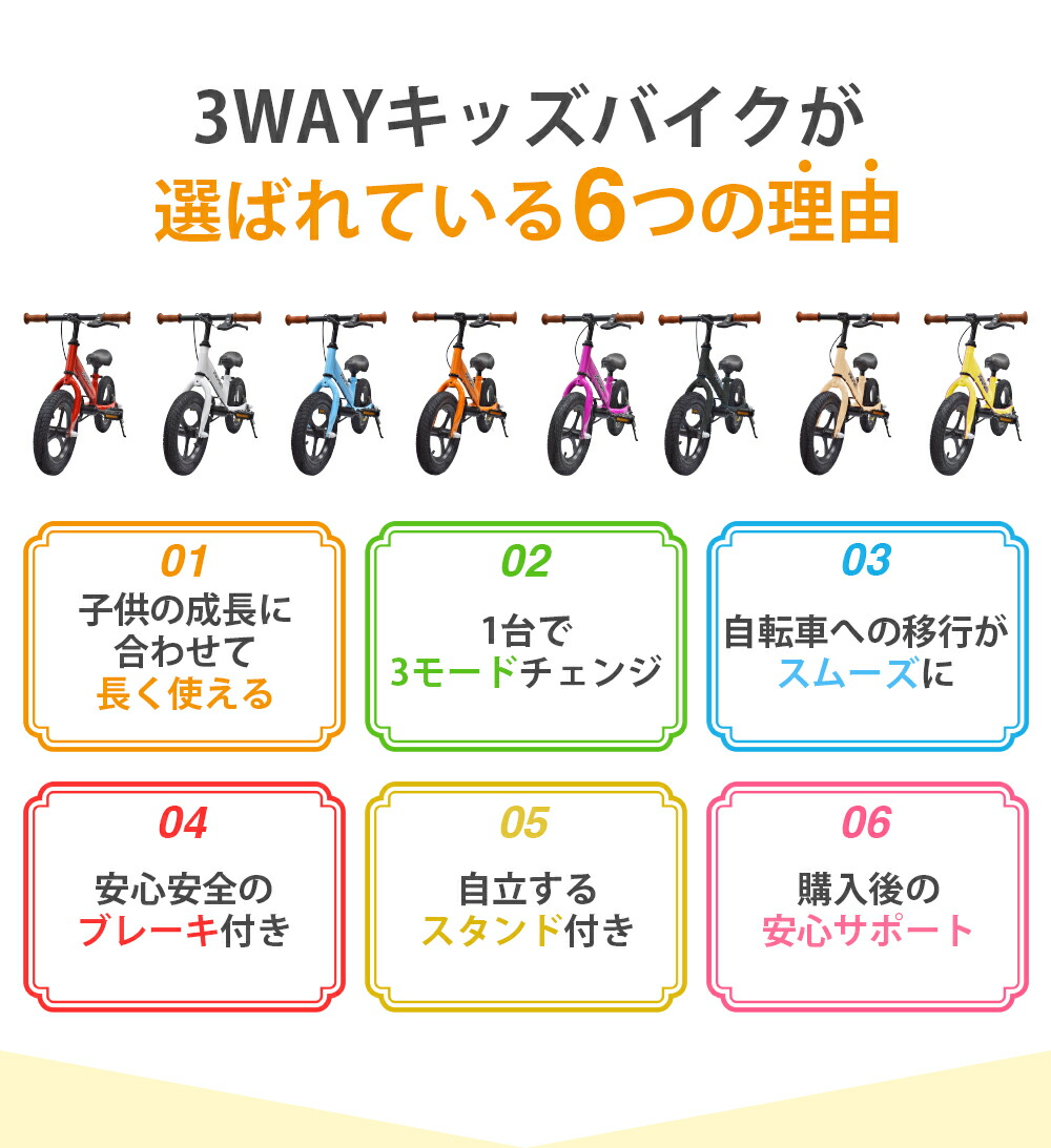 楽天市場】【2点セット5%OFF】送料無料 1年保証 キッズバイク 3Way
