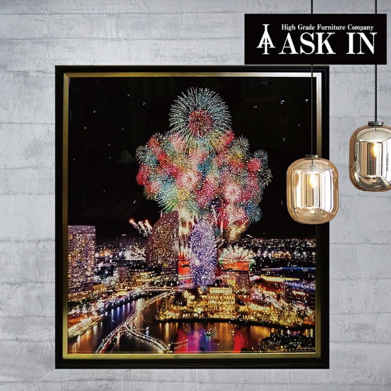 楽天市場】クリスタルアート ハナビ370 夜景 花火 アートパネル