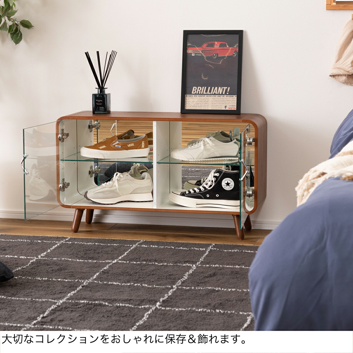 楽天市場】【100円引クーポン】 シェルフ テレビ台 ガラス 棚 ラック