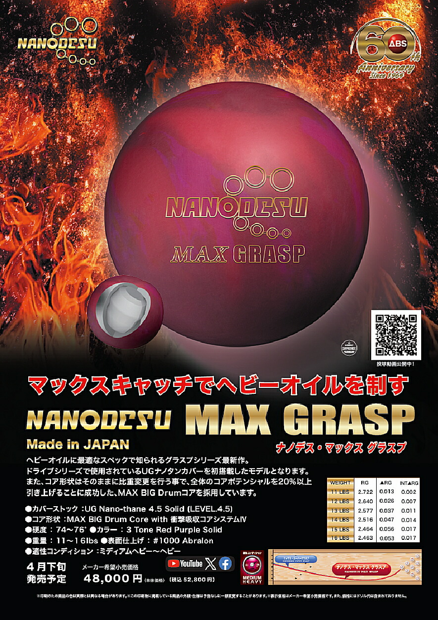 楽天市場】【ABS】 ナノデス・マックスグラスプ : ボウラーズショップ