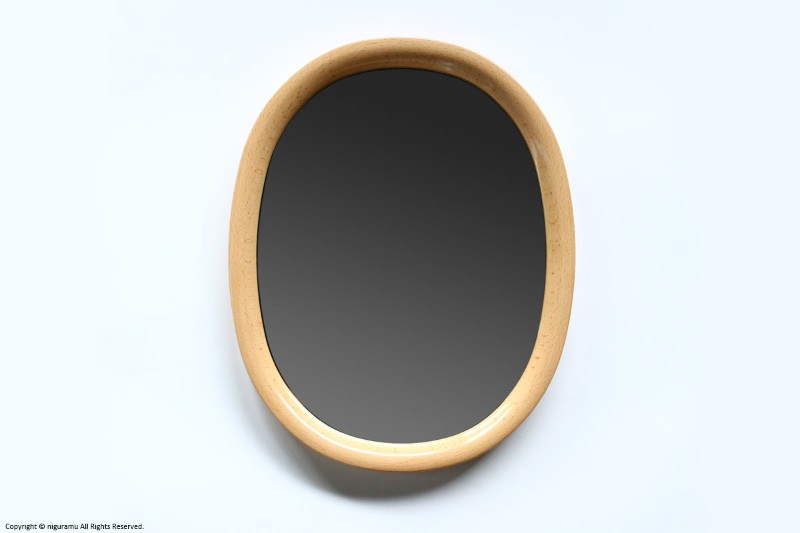 楽天市場】曲木鏡（ウォールミラー） 小判型, 小 / 木地色【鏡以外との