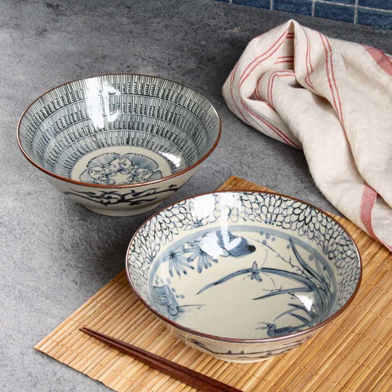 楽天市場】【青風】古染ラーメン鉢 径19.5cm 麺鉢 丼 どんぶり 丼ぶり