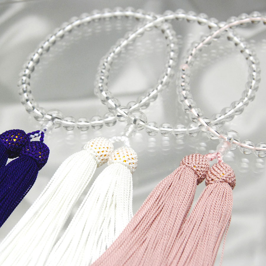 楽天市場】数珠 女性用数珠 念珠 女性用 水晶 数珠袋付 本水晶 7ミリ玉