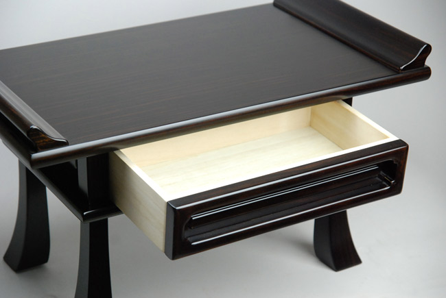 楽天市場】高級唐木 経机 めぐみ 20号 黒檀調 紫檀調 艶仕上 防炎