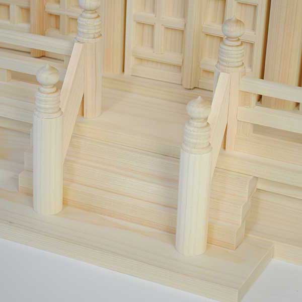 楽天市場】金具なしタイプ 国産高級神棚屋根通し三社宮・高級桧（羽衣