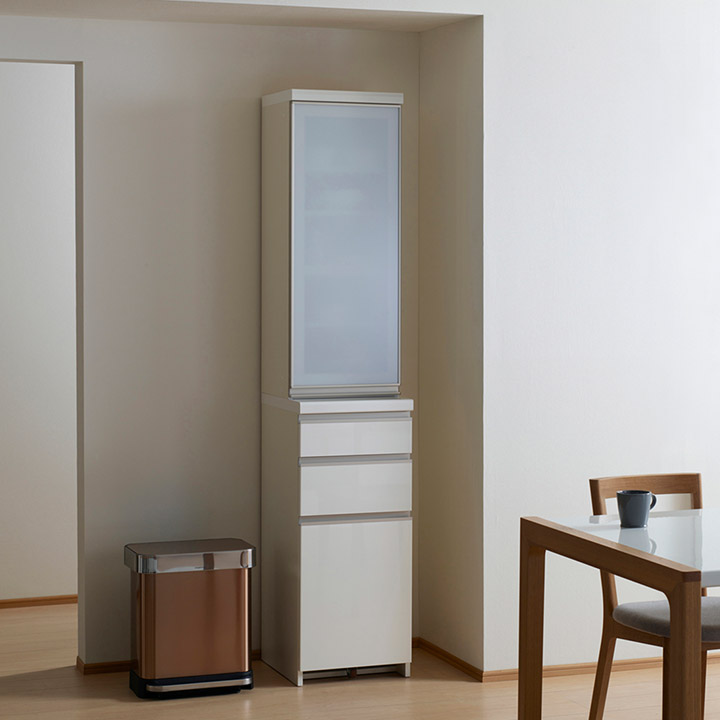 楽天市場】パモウナ 食器棚 幅40cm 奥行45cm 高さ198cm EC 完成品 棚