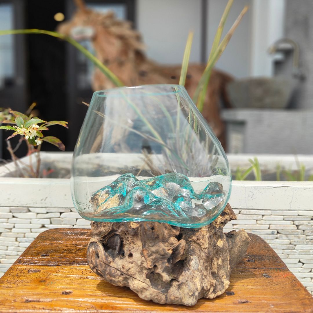 楽天市場】【インテリア雑貨 おしゃれ バリ風】流木ガラスバリ