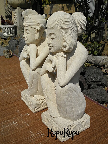 楽天市場】【ポイントUP アジアン バリ】 バリ石像 カップル像 男女