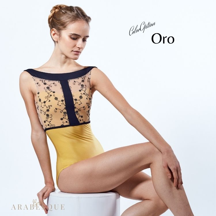 新品 デラロミラノ レオタード XL ブラック×ベージュ 新品デラロミラノ