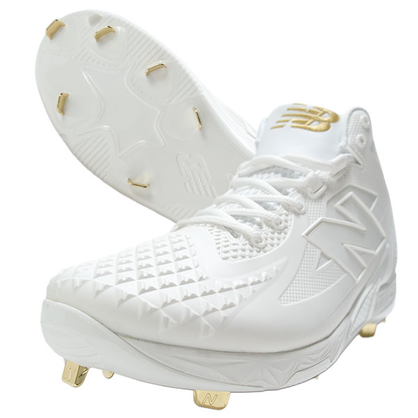 New Balance 野球スパイクシューズ ホワイト/ゴールド　サイズ28 ニューバランス（new balance）（メンズ）野球スパイク 金具